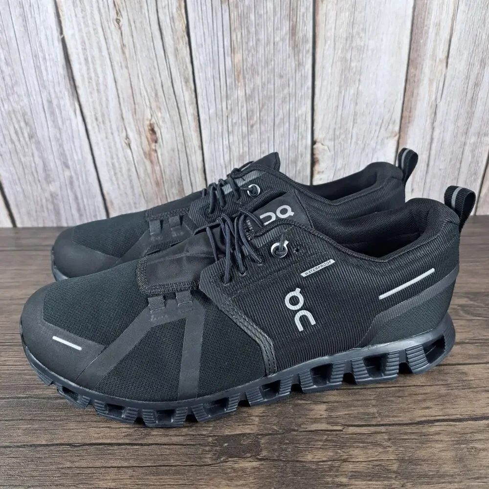 On Cloud 5 Waterproof Running Shoes Men's Sz 8.5 Triple Black (VGC) - Picture 1 of 9